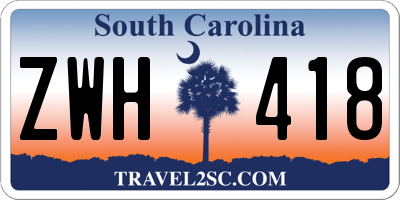 SC license plate ZWH418