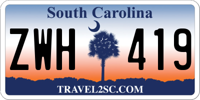 SC license plate ZWH419