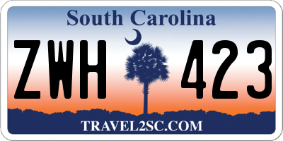 SC license plate ZWH423