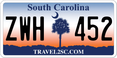 SC license plate ZWH452