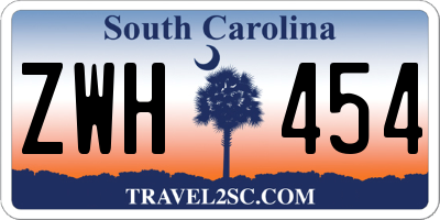 SC license plate ZWH454