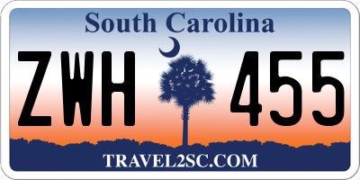 SC license plate ZWH455
