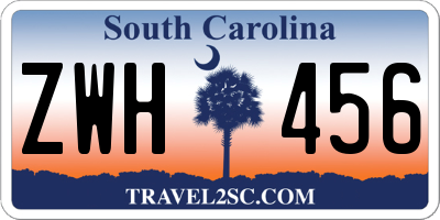 SC license plate ZWH456