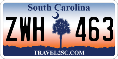 SC license plate ZWH463