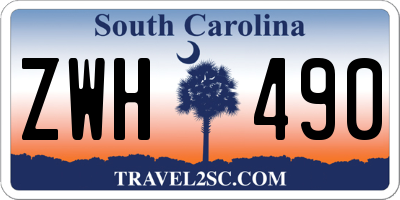 SC license plate ZWH490