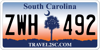SC license plate ZWH492