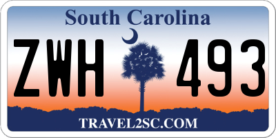 SC license plate ZWH493