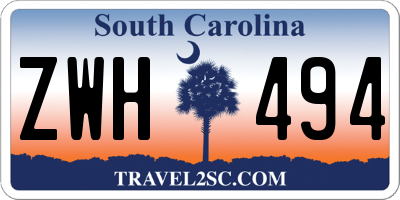SC license plate ZWH494