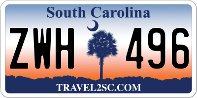 SC license plate ZWH496