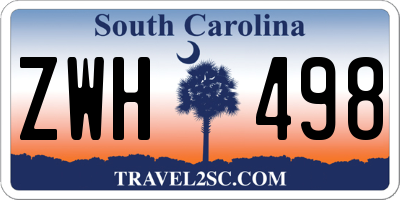 SC license plate ZWH498