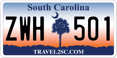 SC license plate ZWH501