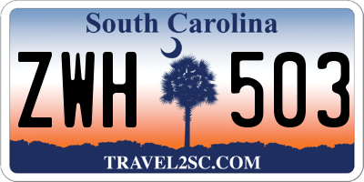 SC license plate ZWH503