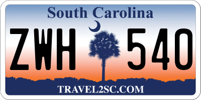 SC license plate ZWH540