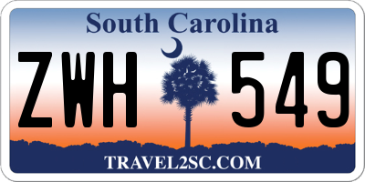SC license plate ZWH549