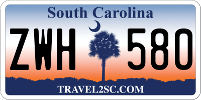 SC license plate ZWH580