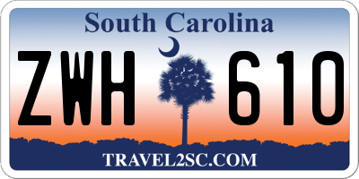 SC license plate ZWH610