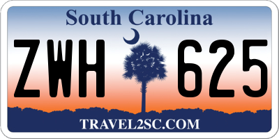 SC license plate ZWH625