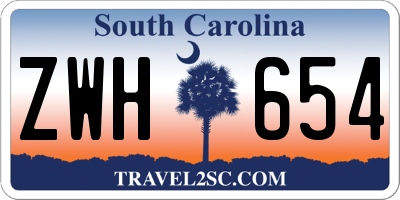 SC license plate ZWH654