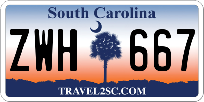 SC license plate ZWH667
