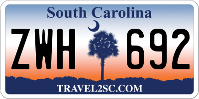 SC license plate ZWH692