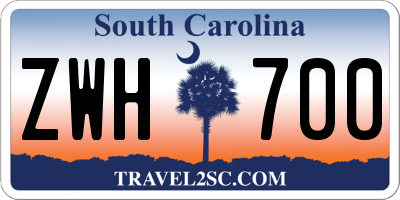 SC license plate ZWH700