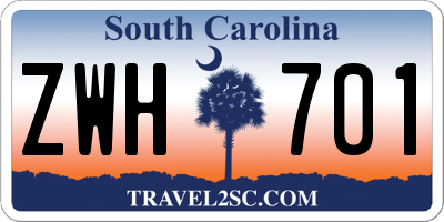 SC license plate ZWH701