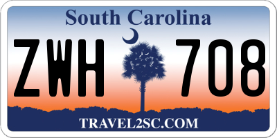 SC license plate ZWH708