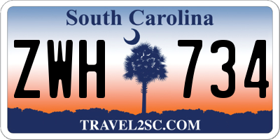 SC license plate ZWH734