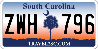SC license plate ZWH796