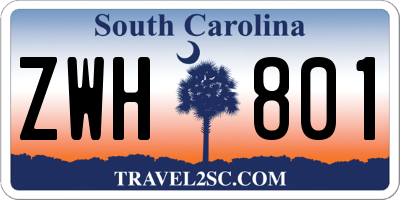 SC license plate ZWH801