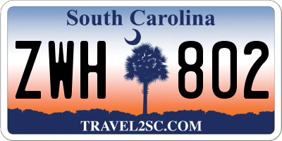 SC license plate ZWH802