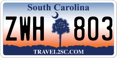 SC license plate ZWH803