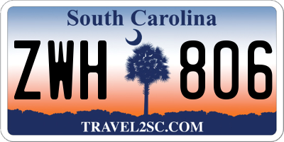 SC license plate ZWH806
