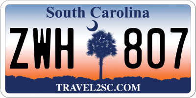 SC license plate ZWH807
