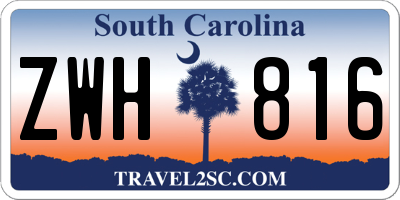 SC license plate ZWH816