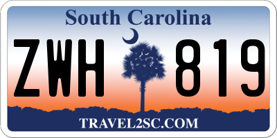 SC license plate ZWH819