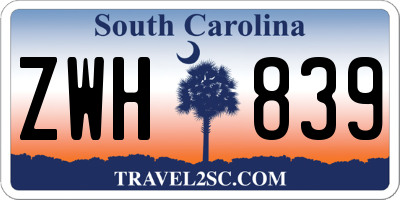 SC license plate ZWH839