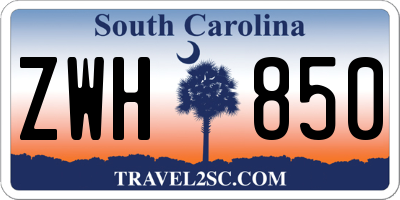 SC license plate ZWH850