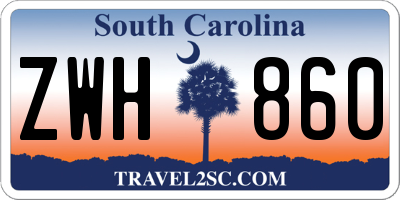 SC license plate ZWH860