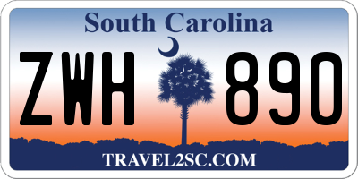 SC license plate ZWH890