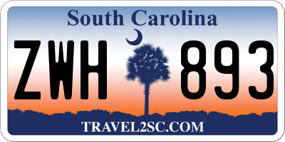 SC license plate ZWH893
