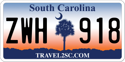 SC license plate ZWH918