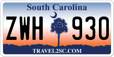 SC license plate ZWH930