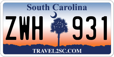 SC license plate ZWH931
