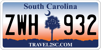 SC license plate ZWH932