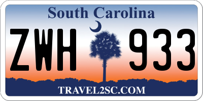 SC license plate ZWH933