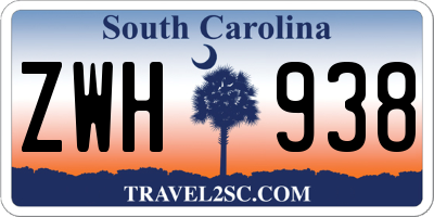 SC license plate ZWH938