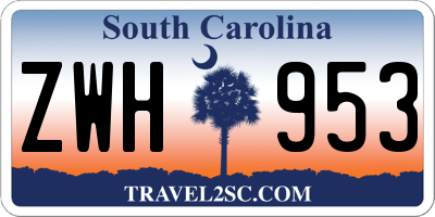 SC license plate ZWH953