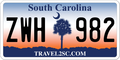 SC license plate ZWH982