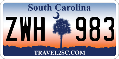 SC license plate ZWH983